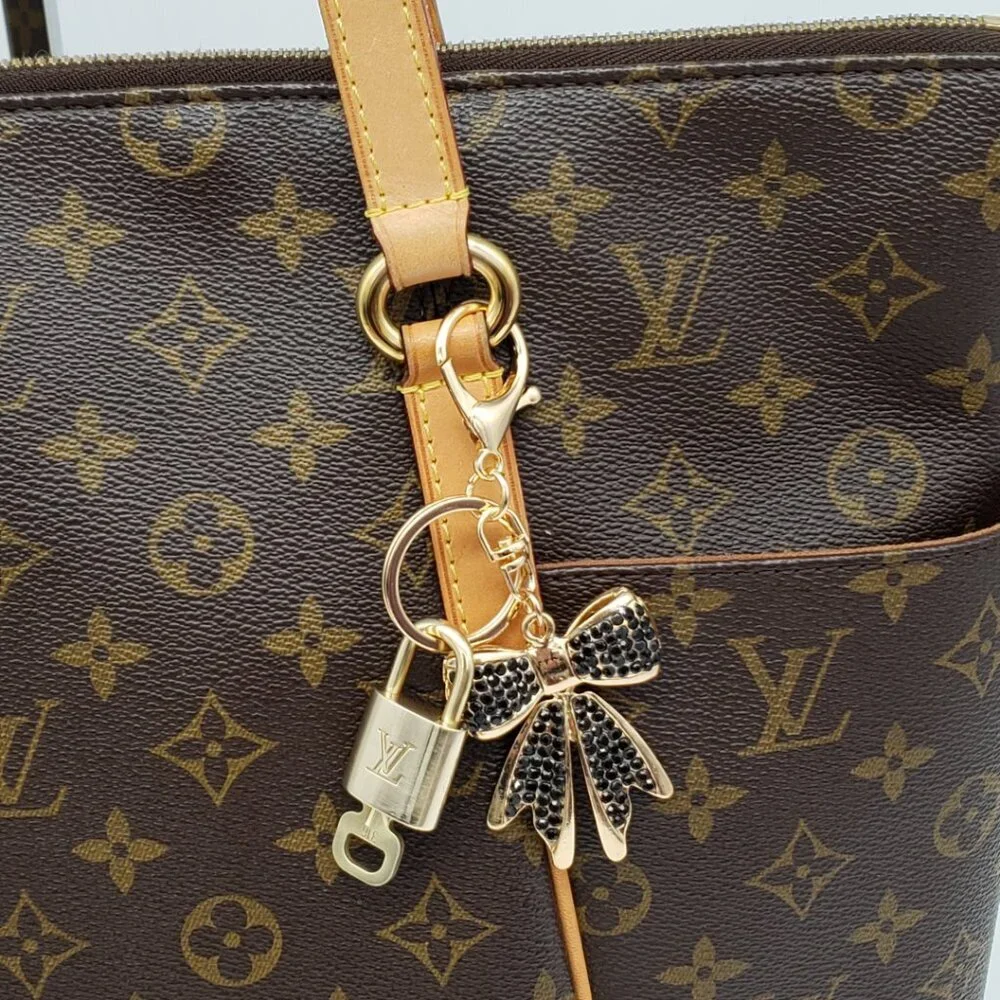 Louis Vuitton Gold Lock 🔒 Authentic LV Key + Unbranded Ribbon Bag Charm